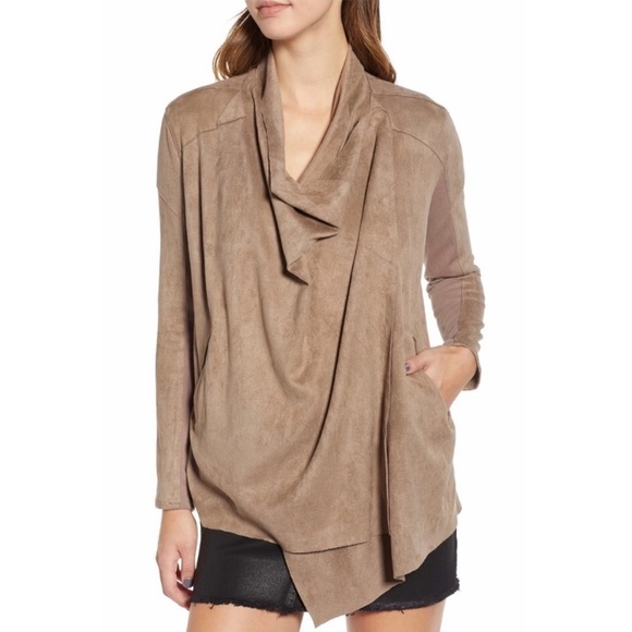 NWT Blank NYC Faux Suede Black Drape Jacket - Picture 4 of 7